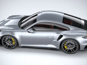 Porsche 911 Turbo S 2021 Lowpoly 3D Model