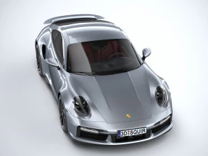 Porsche 911 Turbo S 2021 Lowpoly 3D Model