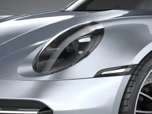 Porsche 911 Turbo S 2021 Lowpoly 3D Model