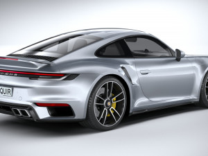 Porsche 911 Turbo S 2021 Lowpoly Modèle 3D