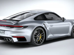 Porsche 911 Turbo S 2021 Lowpoly 3D Model