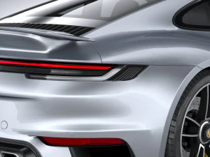 Porsche 911 Turbo S 2021 Lowpoly 3D Model