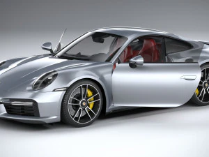 Porsche 911 Turbo S 2021 Lowpoly 3D Model