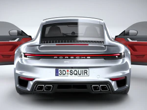 Porsche 911 Turbo S 2021 Lowpoly 3D Model