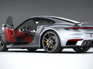 Porsche 911 Turbo S 2021 Lowpoly 3D Model