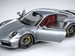 Porsche 911 Turbo S 2021 Lowpoly 3D Model
