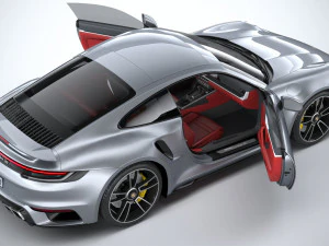 Porsche 911 Turbo S 2021 Lowpoly 3D Model