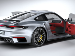 Porsche 911 Turbo S 2021 Lowpoly Modèle 3D