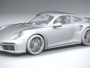 Porsche 911 Turbo S 2021 Lowpoly 3D Model