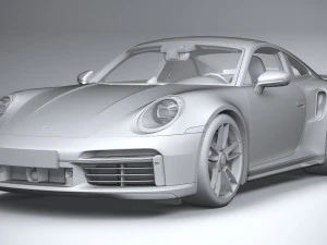Porsche 911 Turbo S 2021 Lowpoly 3D Model