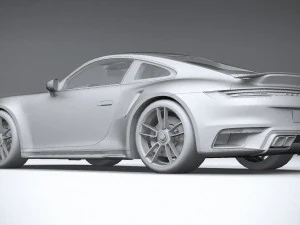 Porsche 911 Turbo S 2021 Lowpoly 3D Model