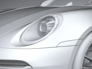 Porsche 911 Turbo S 2021 Lowpoly 3D Model