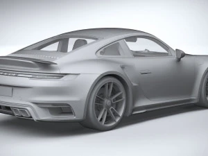Porsche 911 Turbo S 2021 Lowpoly 3D Model