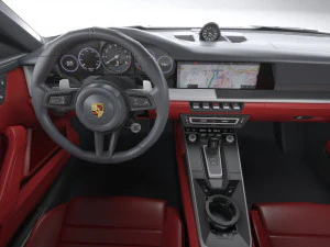 Porsche 911 Turbo S 2021 Lowpoly 3D Model