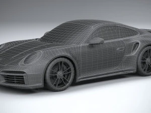 Porsche 911 Turbo S 2021 Lowpoly 3D Model