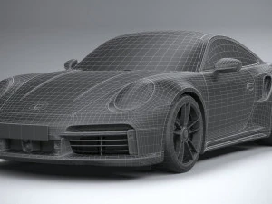 Porsche 911 Turbo S 2021 Lowpoly 3D Model
