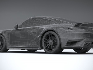 Porsche 911 Turbo S 2021 Lowpoly Modèle 3D