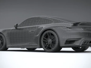 Porsche 911 Turbo S 2021 Lowpoly 3D Model