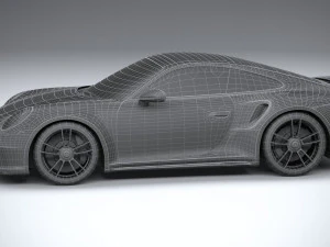 Porsche 911 Turbo S 2021 Lowpoly 3D Model