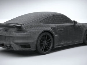 Porsche 911 Turbo S 2021 Lowpoly 3D Model