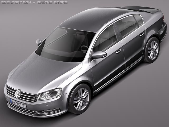 Volkswagen Passat Sedan 2011 3D Model .c4d .max .obj .3ds .fbx .stl .blend 