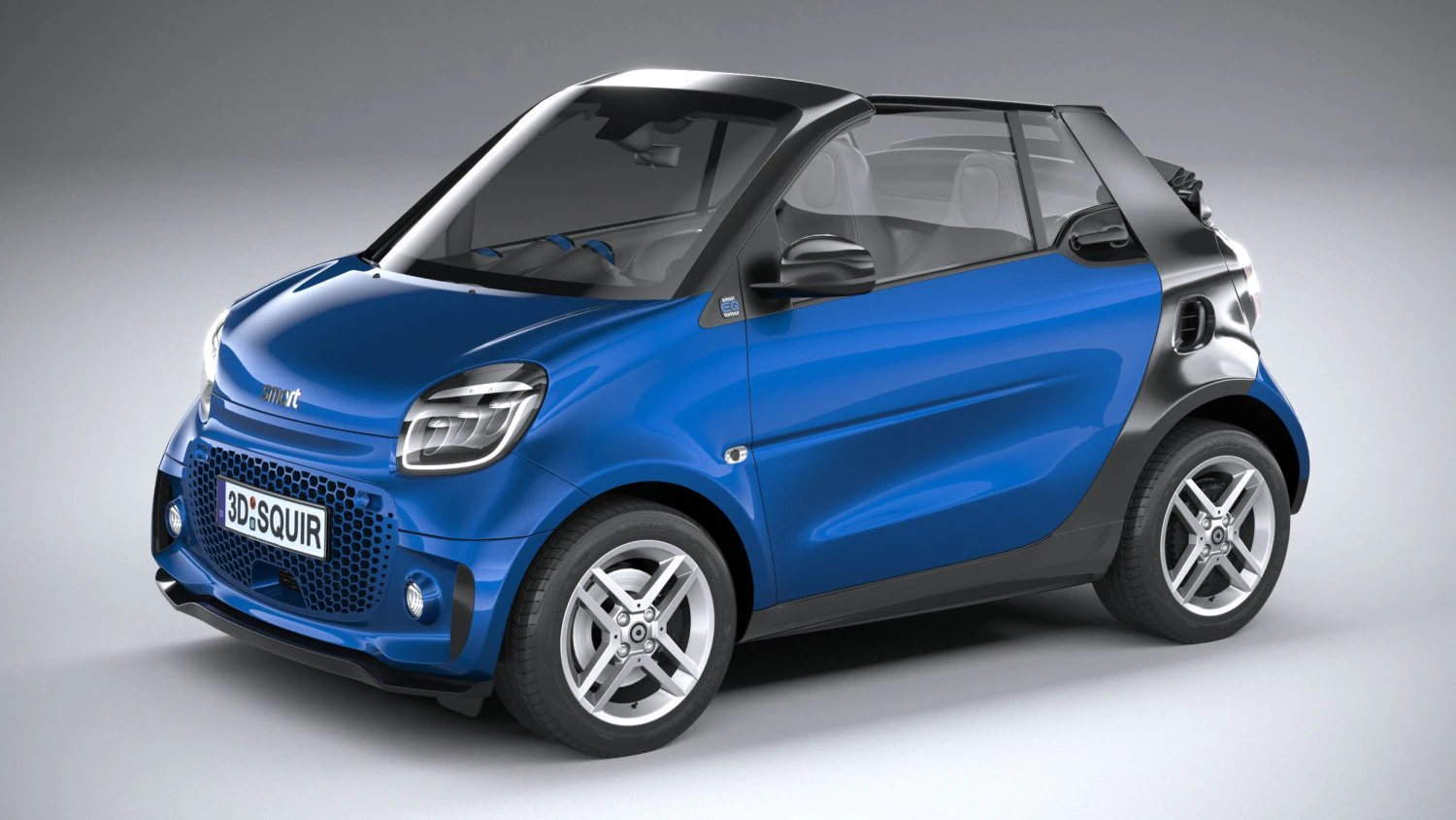Smart EQ Fortwo Cabrio 2020 3D Model .c4d .max .obj .3ds .fbx .stl .blend 