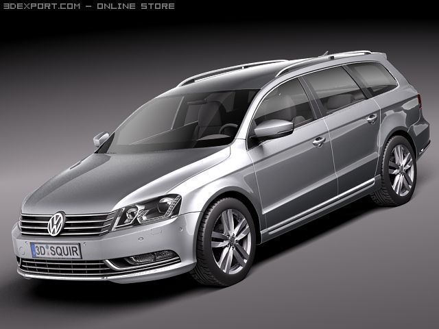 Volkswagen Passat Estate Wagon 2011 3D Модель .c4d .max .obj .3ds .fbx .stl .blend 
