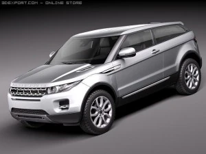 Range Rover Evoque 3-дверный 2012 г. 3D Модель
