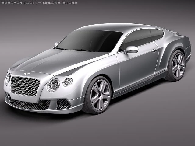 Bentley Continental GT 2012 Midpoly 3D Model .c4d .max .obj .3ds .fbx .stl .blend 