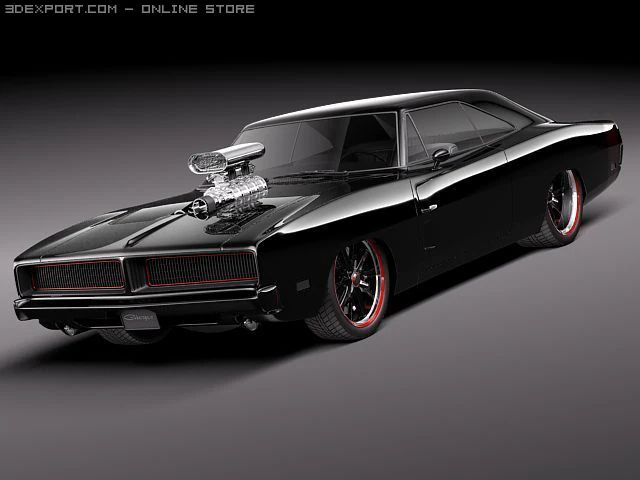 Dodge Charger 1969 Custom 3D Model .c4d .max .obj .3ds .fbx .stl .blend 