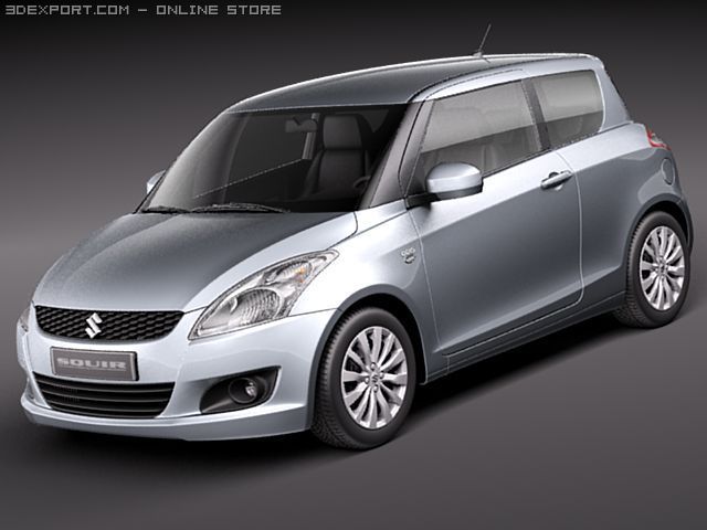 Suzuki Swift 3-door 2011 3D Model .c4d .max .obj .3ds .fbx .stl .blend 