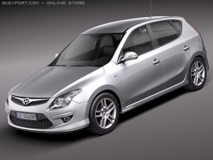Hyundai i30 Blue 2011 Modèle 3D
