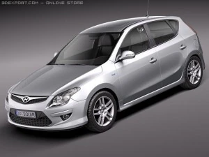 Hyundai i30 Azul 2011 Modelo 3D