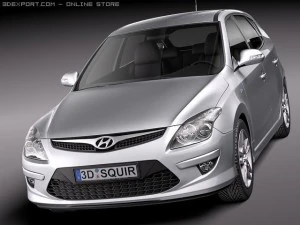 Hyundai i30 Blue 2011 3D Model