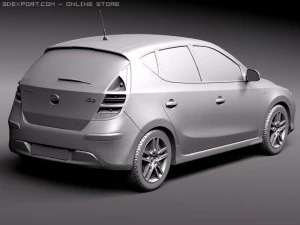 Hyundai i30 Blue 2011 3D Model