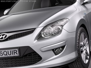 Hyundai i30 Blue 2011 Modelo 3D