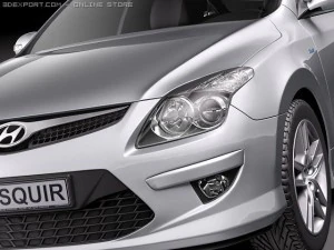 Hyundai i30 Blue 2011 3D Model