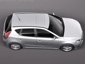 Hyundai i30 Blue 2011 3D Model