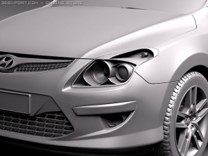 Hyundai i30 Blue 2011 Modelo 3D