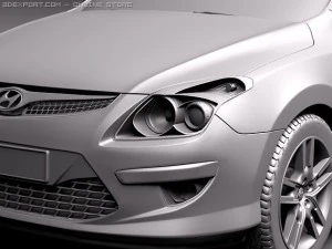 Hyundai i30 Blue 2011 3D Model