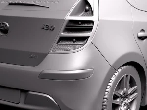 Hyundai i30 Blue 2011 3D Model