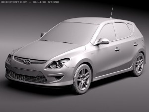 Hyundai i30 Blue 2011 Modelo 3D