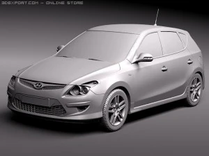 Hyundai i30 Blue 2011 3D Model