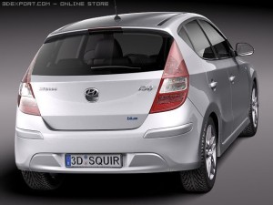 Hyundai i30 Blue 2011 Modelo 3D
