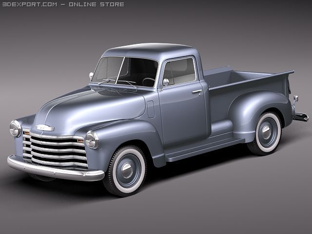 Chevrolet Pickup 1950 Classic Pickup 3D Model .c4d .max .obj .3ds .fbx .stl .blend 