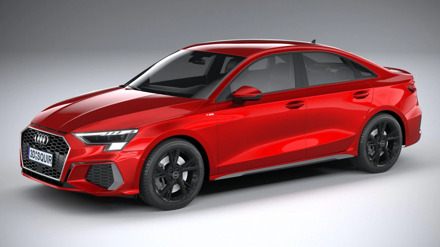 Audi A3 Sedan S-line 2021 3D Model .c4d .max .obj .3ds .fbx .stl .blend 