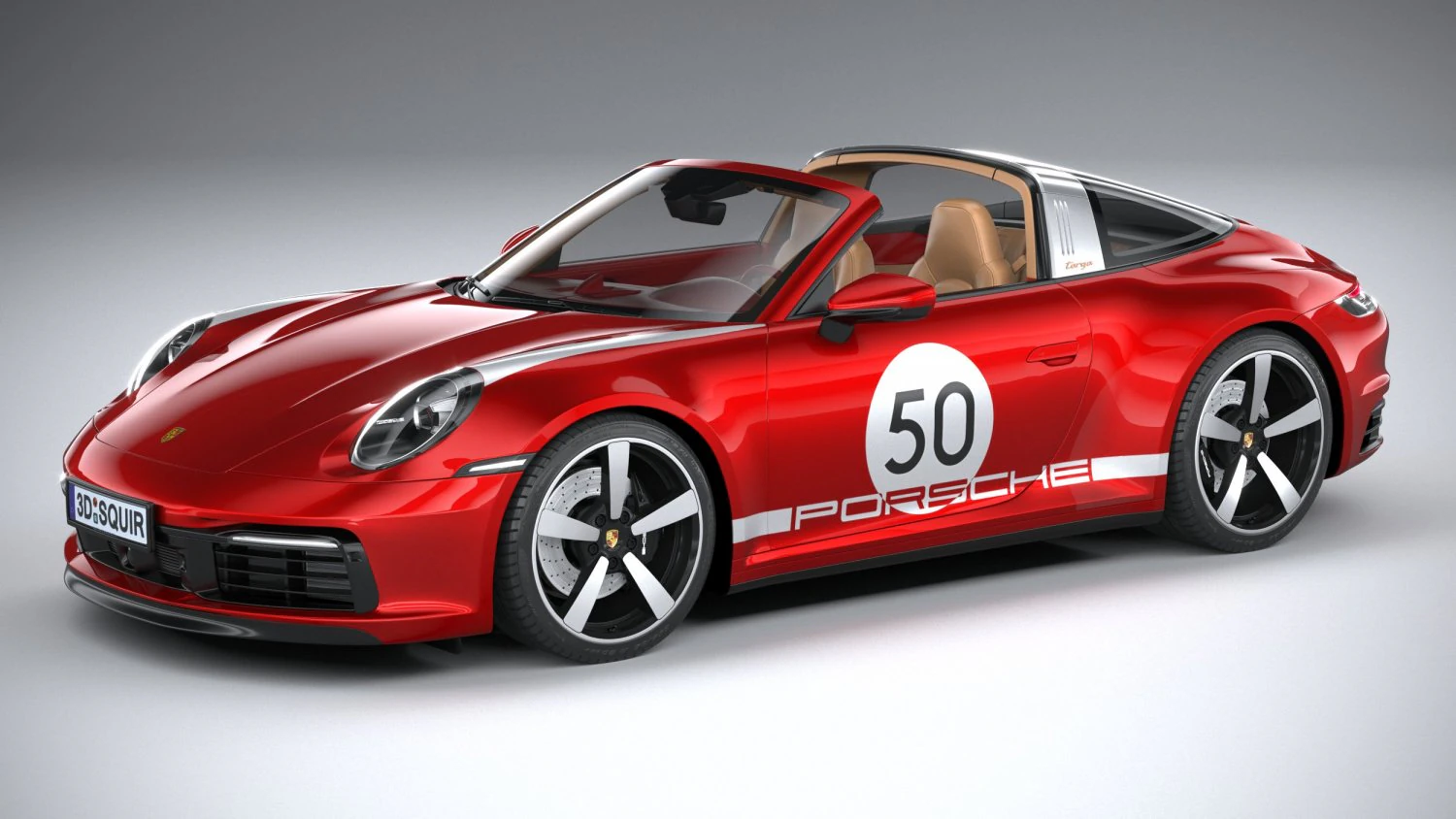 Porsche 911 Targa 4S Heritage 2021 3D Model .c4d .max .obj .3ds .fbx .stl .blend 