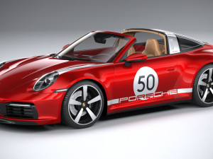 Porsche 911 Targa 4S Heritage 2021 3D Модель