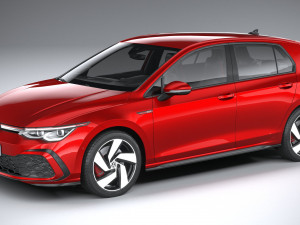 Volkswagen Golf GTI 5-door 2020 Lowpoly 3D 模型