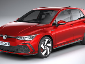 Volkswagen Golf GTI 5-door 2020 Lowpoly 3D मॉडल